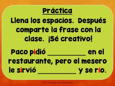 Spanish Preterite vs. Imperfect Lesson Plans IR Stem Changing Verbs