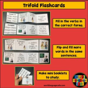 How to Use French, Spanish Interactive Notebook Trifold Flashcards