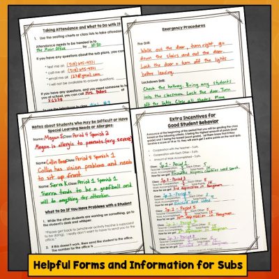 Emergency Lesson Plans, Forms and Templates